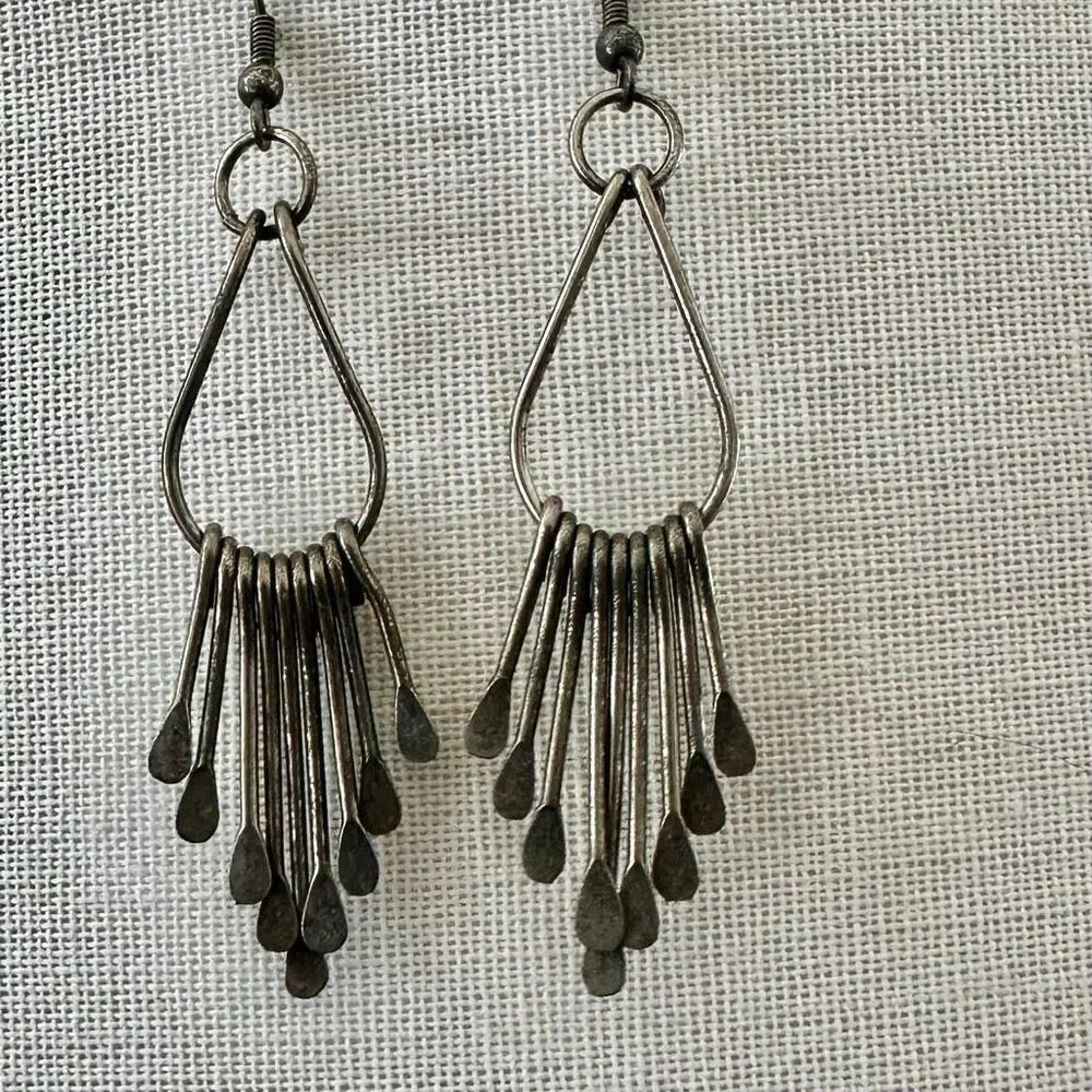 Vintage Silver-Tone Waterfall Dangle Earrings
